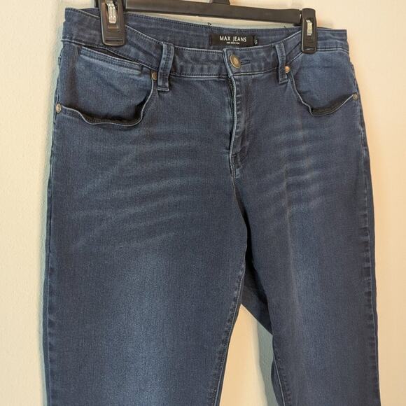 Max Jeans Skimmer Ankle Skinny Dark Wash Lightweight Denim Jeans Size 12 - Picture 2 of 10